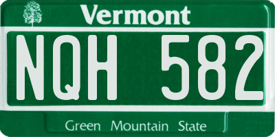 VT license plate NQH582