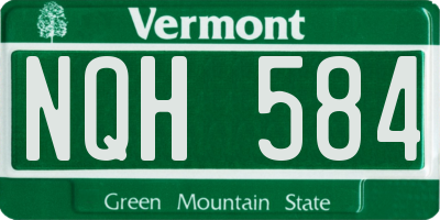 VT license plate NQH584