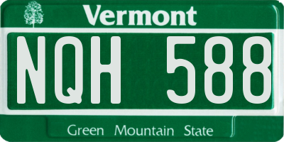 VT license plate NQH588