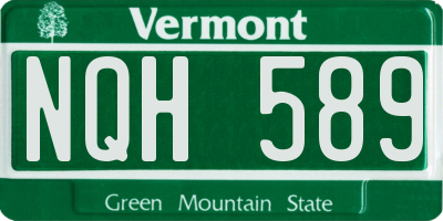 VT license plate NQH589