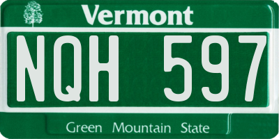 VT license plate NQH597