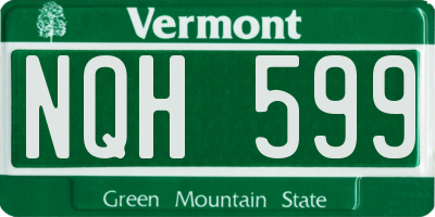 VT license plate NQH599