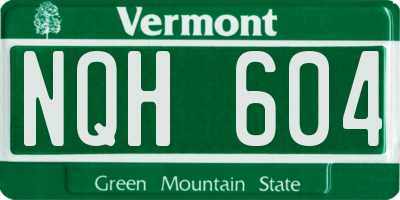 VT license plate NQH604