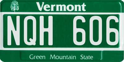 VT license plate NQH606