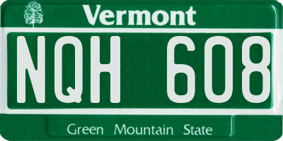 VT license plate NQH608