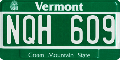 VT license plate NQH609