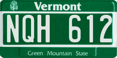 VT license plate NQH612