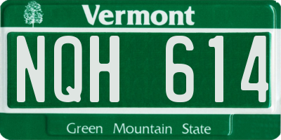 VT license plate NQH614