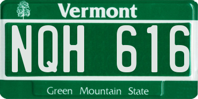 VT license plate NQH616