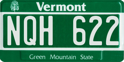 VT license plate NQH622