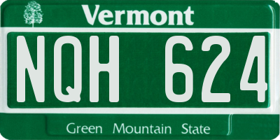 VT license plate NQH624