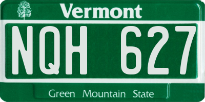 VT license plate NQH627