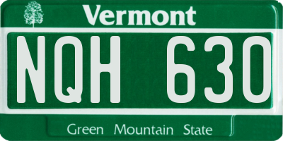 VT license plate NQH630