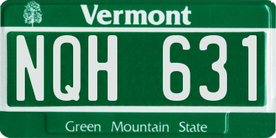 VT license plate NQH631