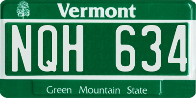 VT license plate NQH634