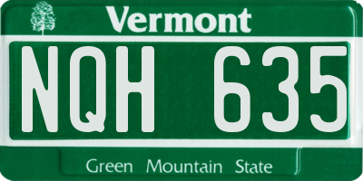 VT license plate NQH635