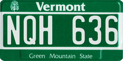 VT license plate NQH636