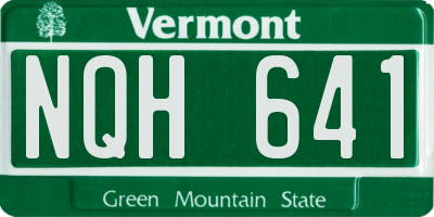 VT license plate NQH641