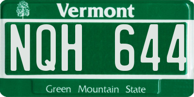 VT license plate NQH644