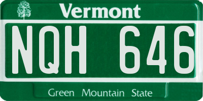 VT license plate NQH646
