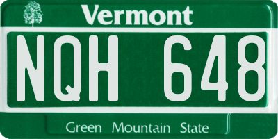 VT license plate NQH648