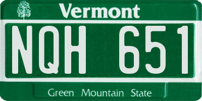 VT license plate NQH651