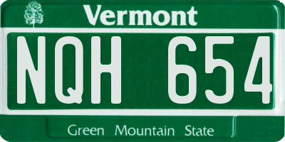 VT license plate NQH654