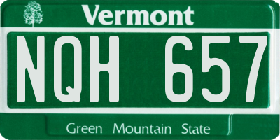 VT license plate NQH657