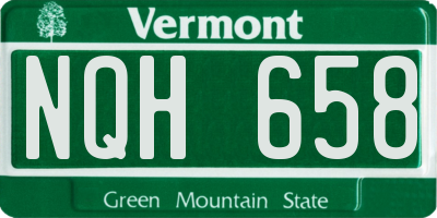 VT license plate NQH658
