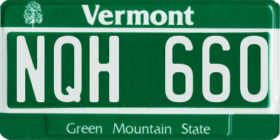 VT license plate NQH660