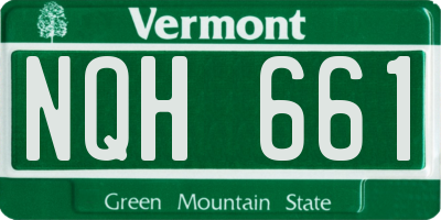 VT license plate NQH661