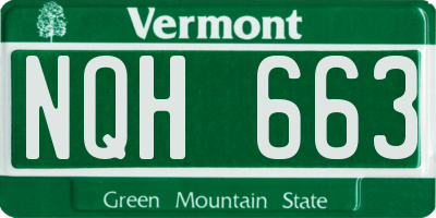 VT license plate NQH663