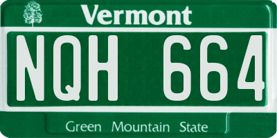VT license plate NQH664