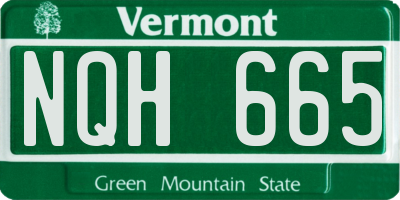 VT license plate NQH665