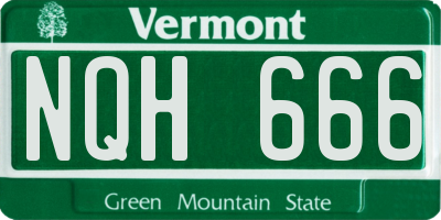 VT license plate NQH666