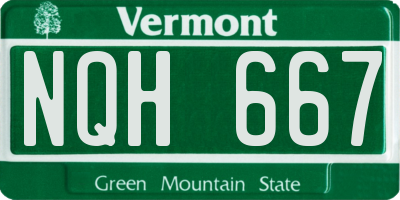VT license plate NQH667