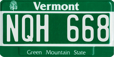 VT license plate NQH668