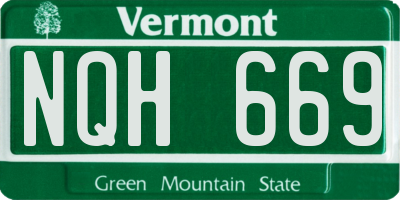 VT license plate NQH669