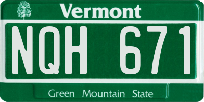 VT license plate NQH671