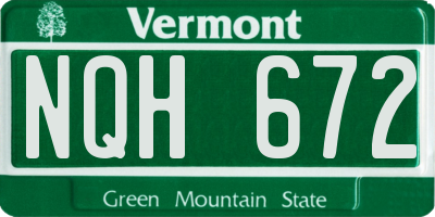 VT license plate NQH672