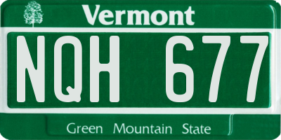 VT license plate NQH677