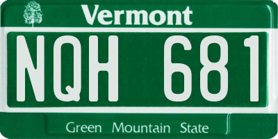 VT license plate NQH681