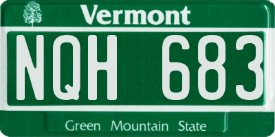 VT license plate NQH683