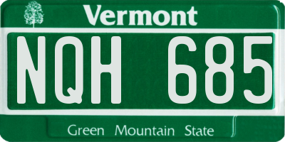 VT license plate NQH685