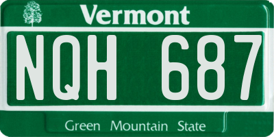 VT license plate NQH687