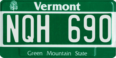 VT license plate NQH690