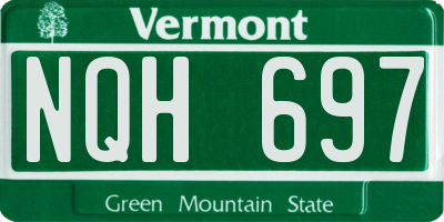 VT license plate NQH697