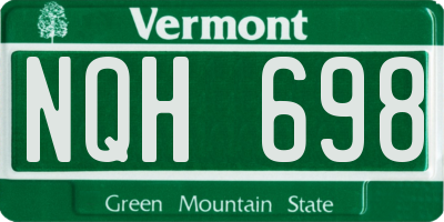 VT license plate NQH698