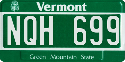 VT license plate NQH699
