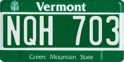 VT license plate NQH703